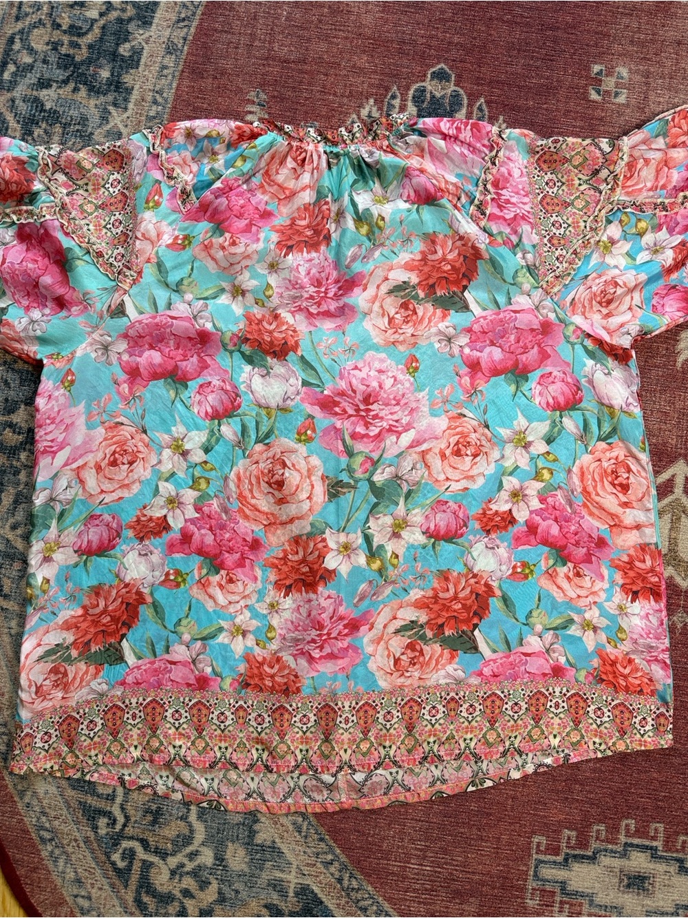 JOHNNY WAS Rose Narcisa Blouse Size XL - Picture 9 of 15